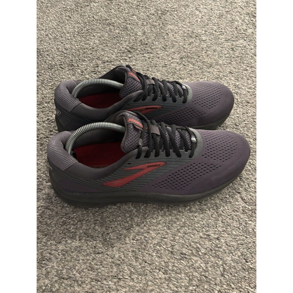 Brooks Addiction 14 Running Shoes Mens 9.5 Grey Red Narrow 1103171B066